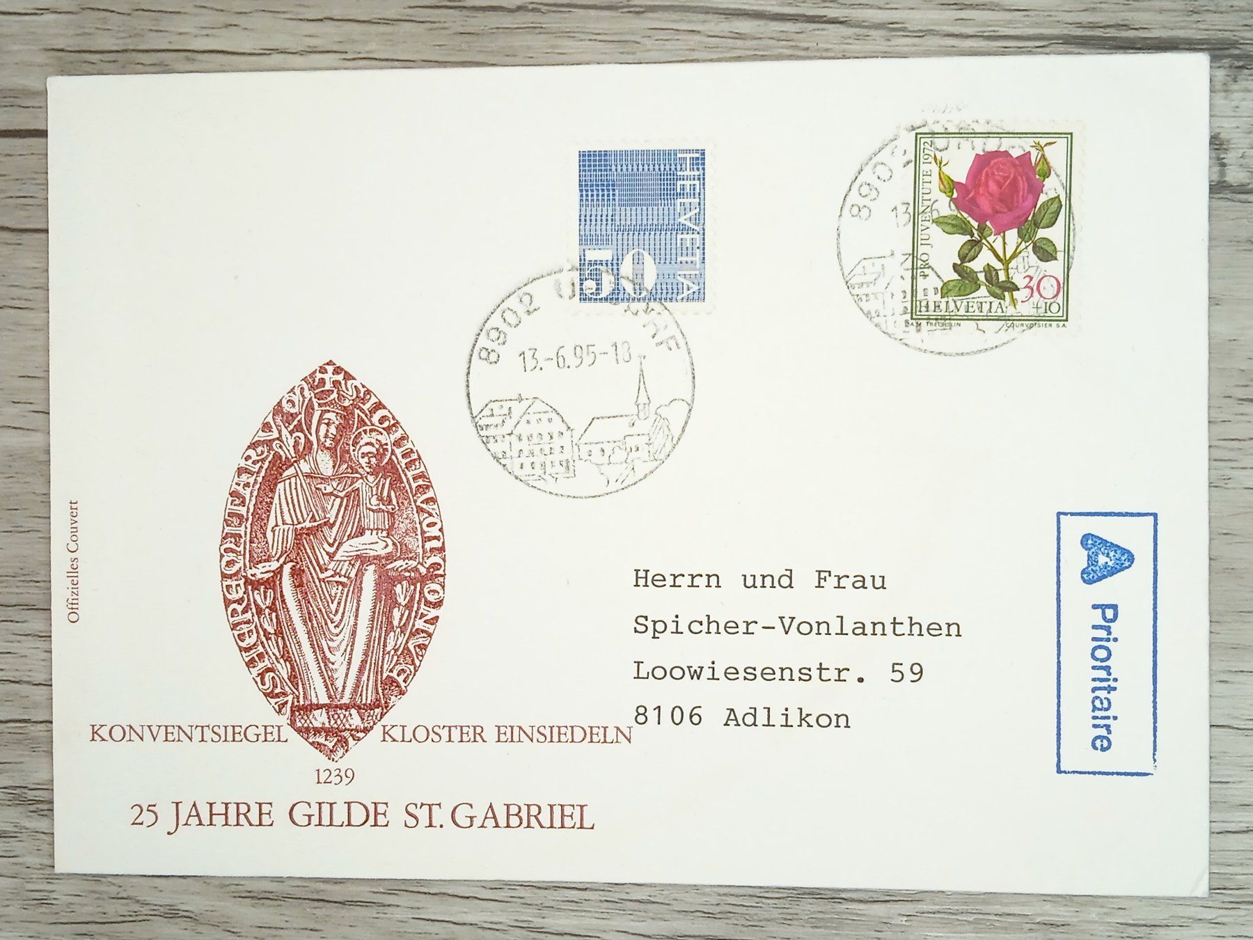 Tutti i francobolli: TR17 Enveloppe + Timbre Suisse 1995 – Usato da Cousset venduto da Patrick_Collections