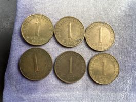 6 x 1 Schilling Münzen Österreich
