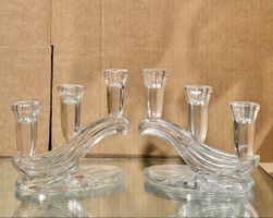 Bougeoirs en Cristal : Élégante Paire