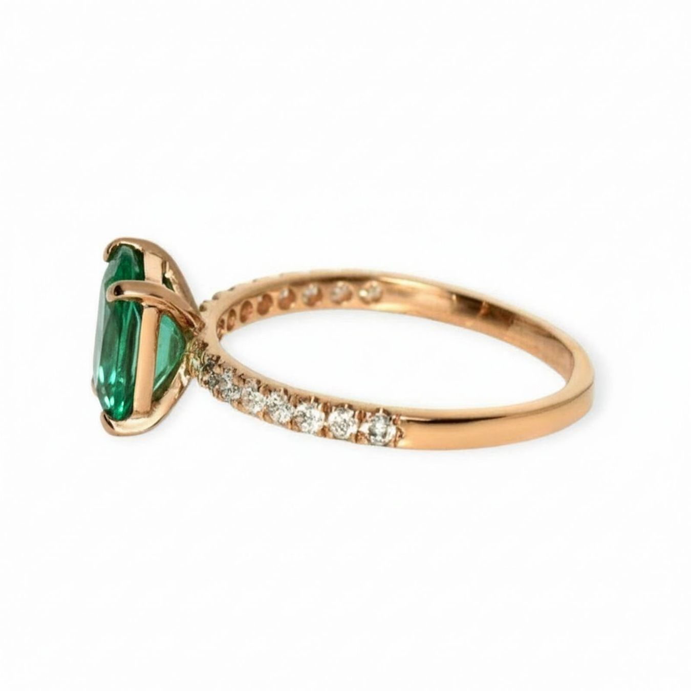 Anelli: Smaragd-Ring 14k Roségold 1,22ct – Nuovo e nell'imballaggio originale da Illnau venduto da Juwelier_Mahler_GmbH 2