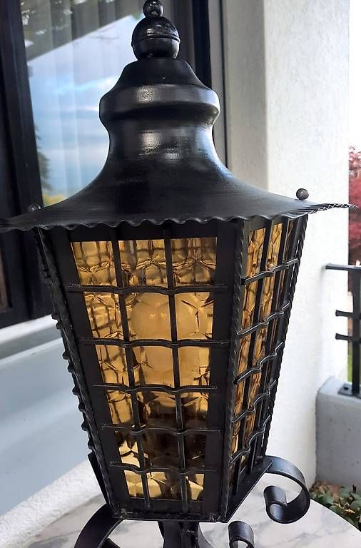 Lanterne: Gartenlaterne / Lampe Schmiedeeisen schwarz – Usato da Eschenbach venduto da Alicekunst 4
