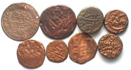 Bulk of 8 unattributed Islamic coins: India Turkey Medieval