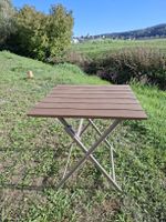 Gartentisch klappbar Metall Holzoptik braun gebraucht