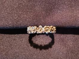 Ring mit Blumen, silberfarben