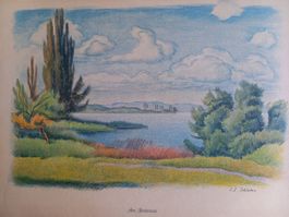 Ernst Emil Schlatter - paysage sur le lac de constance