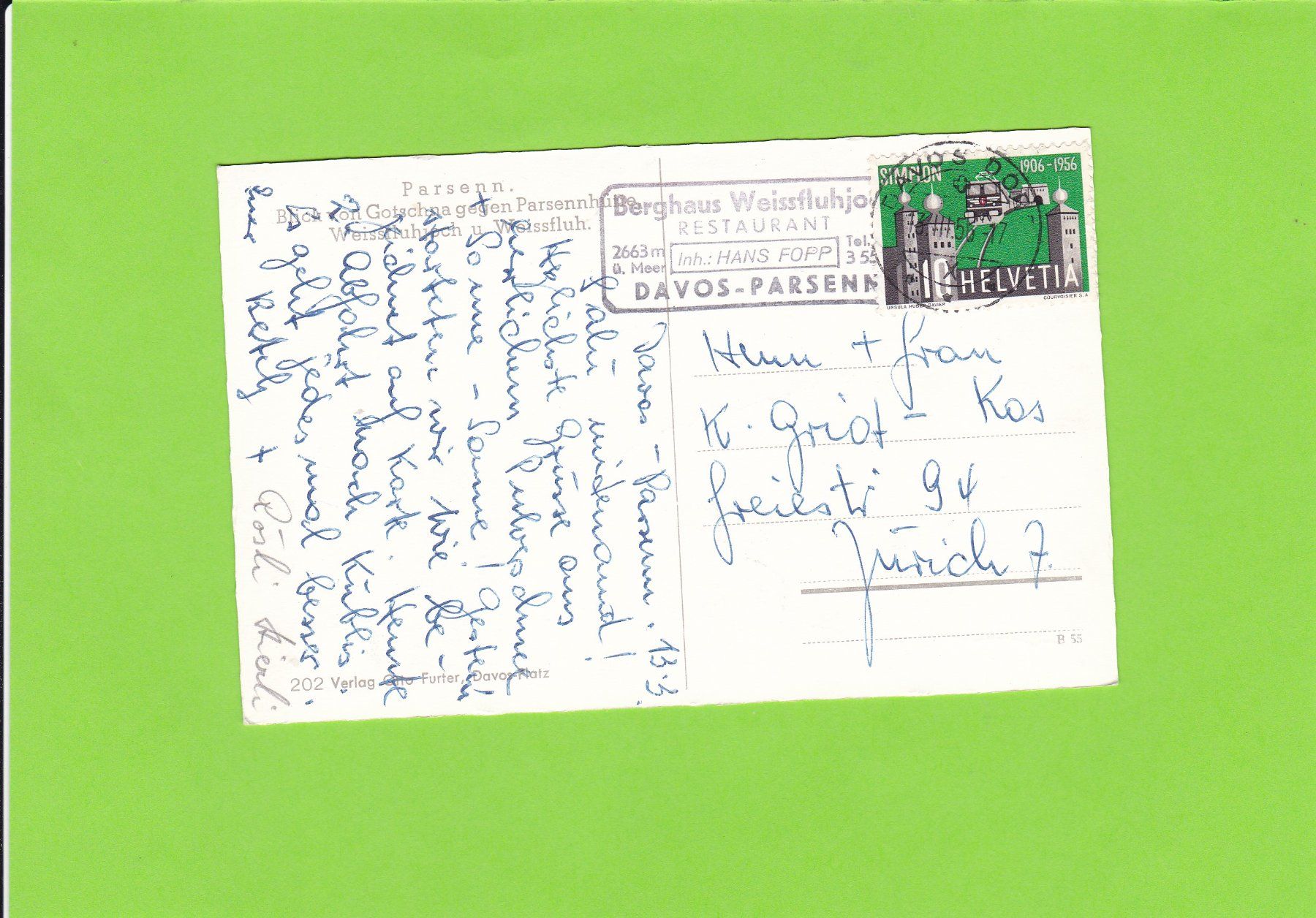 Cartoline postali: Parsennabfahrt – Usato da St. Peterzell venduto da neckertal 1