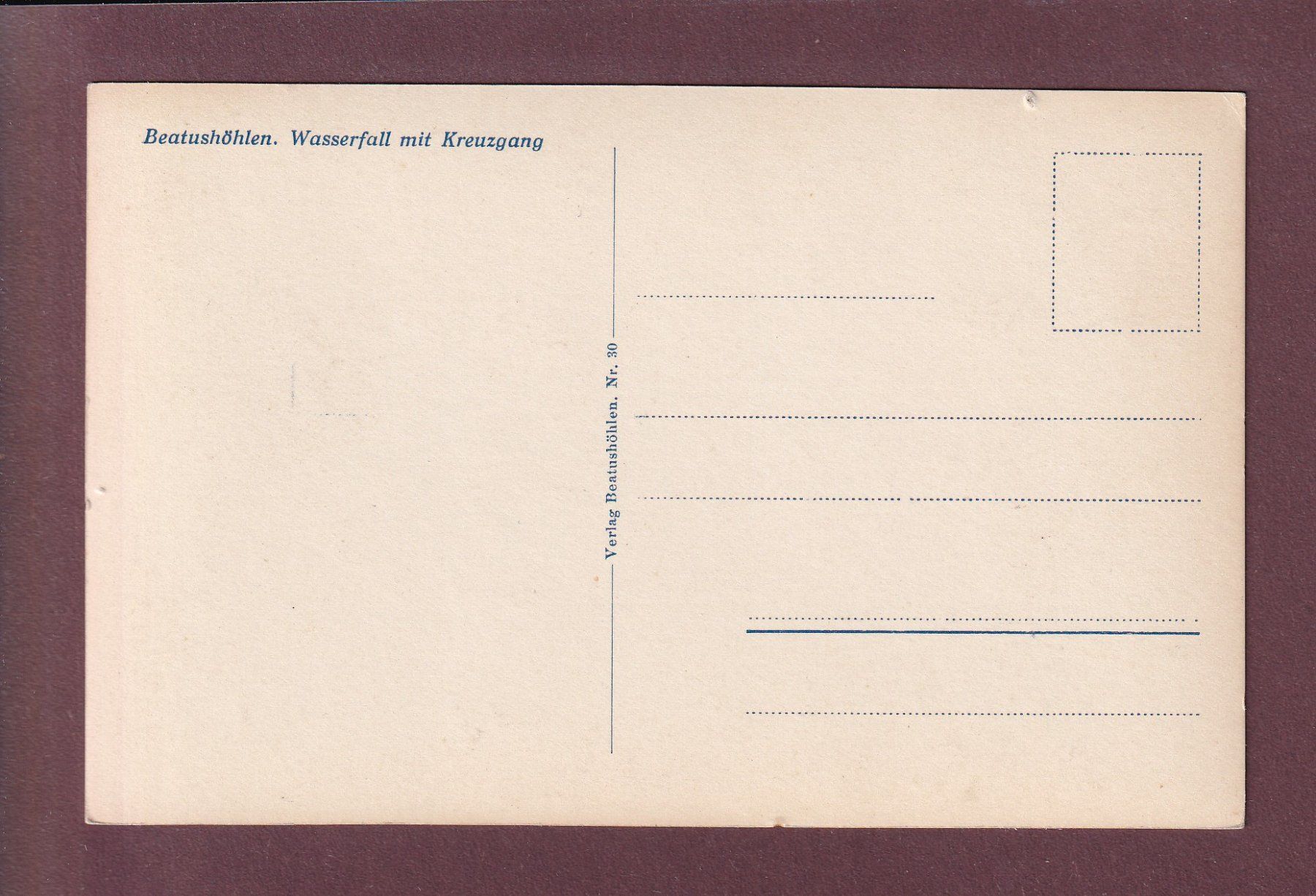 Cartoline postali: BEATUSHÖHLEN - Wasserfall - Kreuzgang – Usato da Pully venduto da nicecards 1