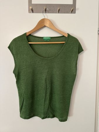 Green Linen T-Shirt By United Colors of Benetton 