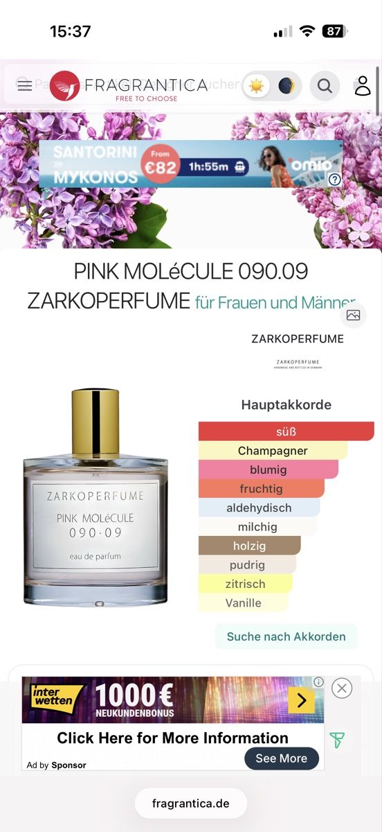 Zarkoperfume Profumi & Eau de Toilette: Zarkoperfume Pink Molecule 090.09 - , 2 ml – Usato da Sursee venduto da nst_czk2 1