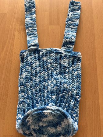 Reliefbeutel, selbst gehäkelt / rund / Unikat