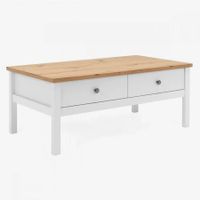 Couchtisch 100 cm weiß Nachbildung Artisan Oak