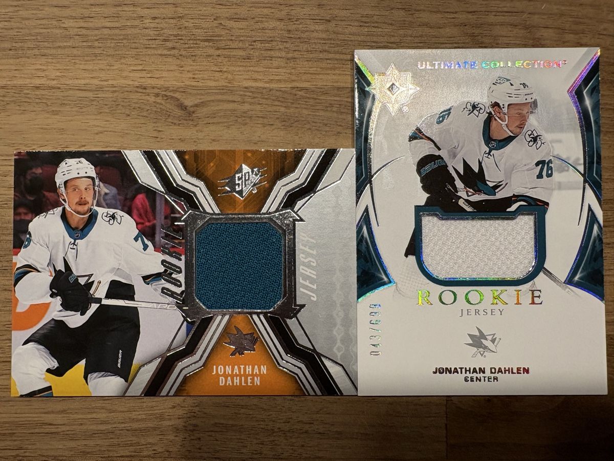 NHL Sammelbilder & Trading cards: 2 x Game Jersey Card Jonathan Dahlén – Neu (gemäss Beschreibung) aus Uttigen von Brainbug