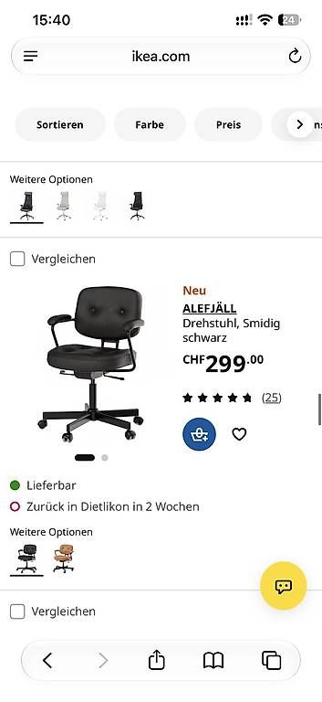 Stühle: Bürostuhl Leder schwarz/grau – Gebraucht aus Regensdorf von rob_c7xr 4