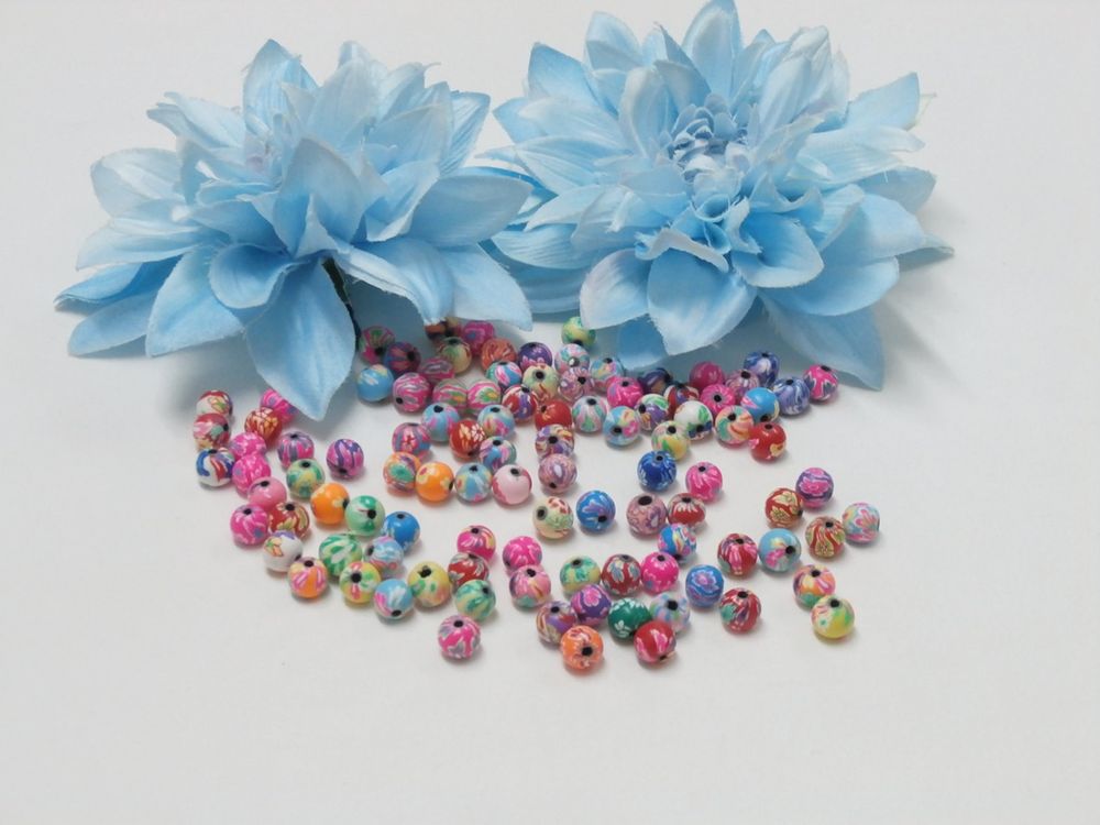 50 Polymer Perlen MIX (2294) (Neu und originalverpackt) in Blatten ...