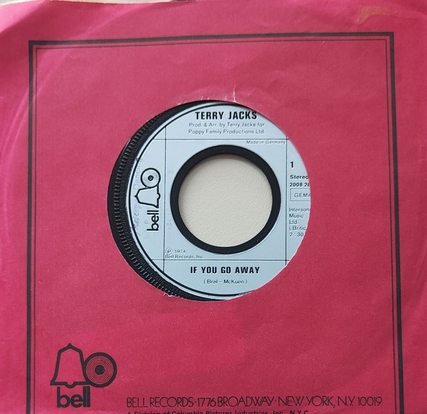 Dischi in vinile: Vinyl-Single Terry Jacks - If You Go Away – Usato da Langenthal venduto da Modo39