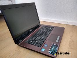 Laptop ASUS K73E, core i3, 17.3", 250 GB SSD, 4 GB RAM