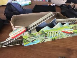 Technofix Blech spielzeug Eisen- Zahnradbahn made in U.S.Zon