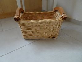 Hübscher Holz-Korb / Weiden-Korb 29 x 20 x 16 cm - 240621