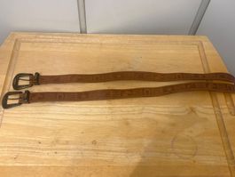 Ledergürtel Set Western Style, Gr. M, Pferde Motiv