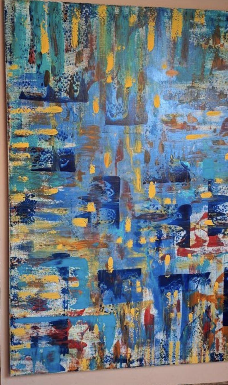 Dipinti: Gemälde " Farbwellen" handmade 100×130 – Nuovo (secondo la descrizione) da Riehen venduto da Steinbock1970 3