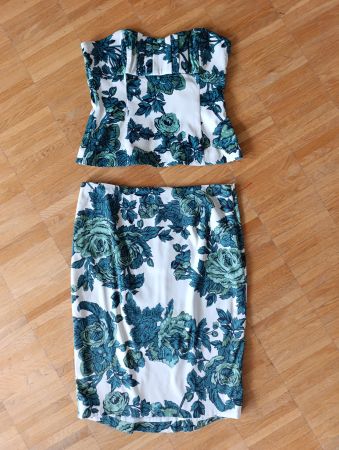 Karen Millen Damen Sommer Rock + Bustier Top, Gr 40