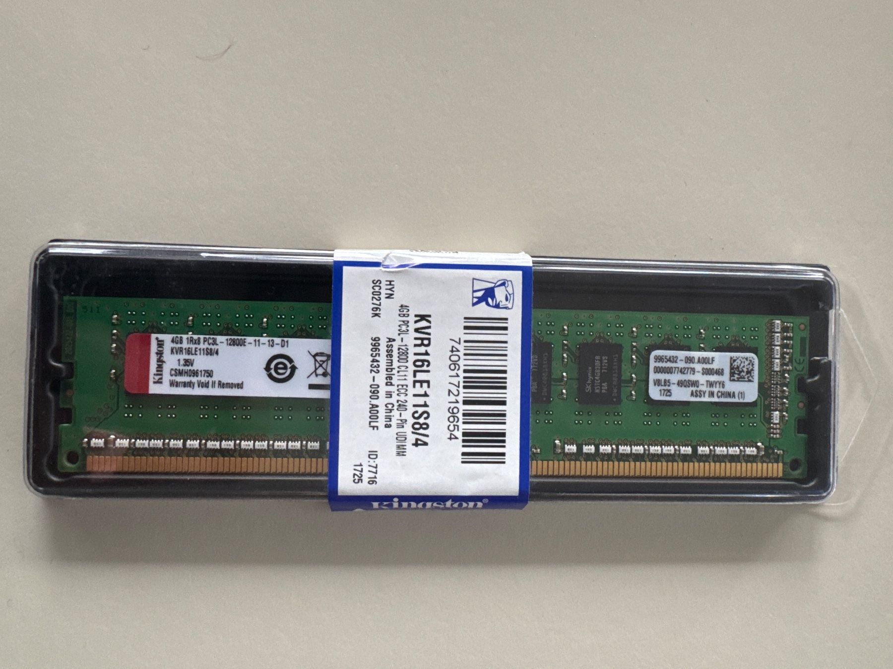 Kingston Memoria / RAM: Speicher 4GB DDR3-PC12800-ECC – Usato da Niederbuchsiten venduto da joe_2bhx