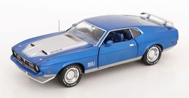 FORD MUSTANG MACH 1 1971 BLAU/SILBER 1:18 AUTOWORLD