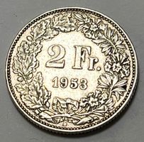 2 Franken - stehende Helvetia - 1953 B (Silber .835)