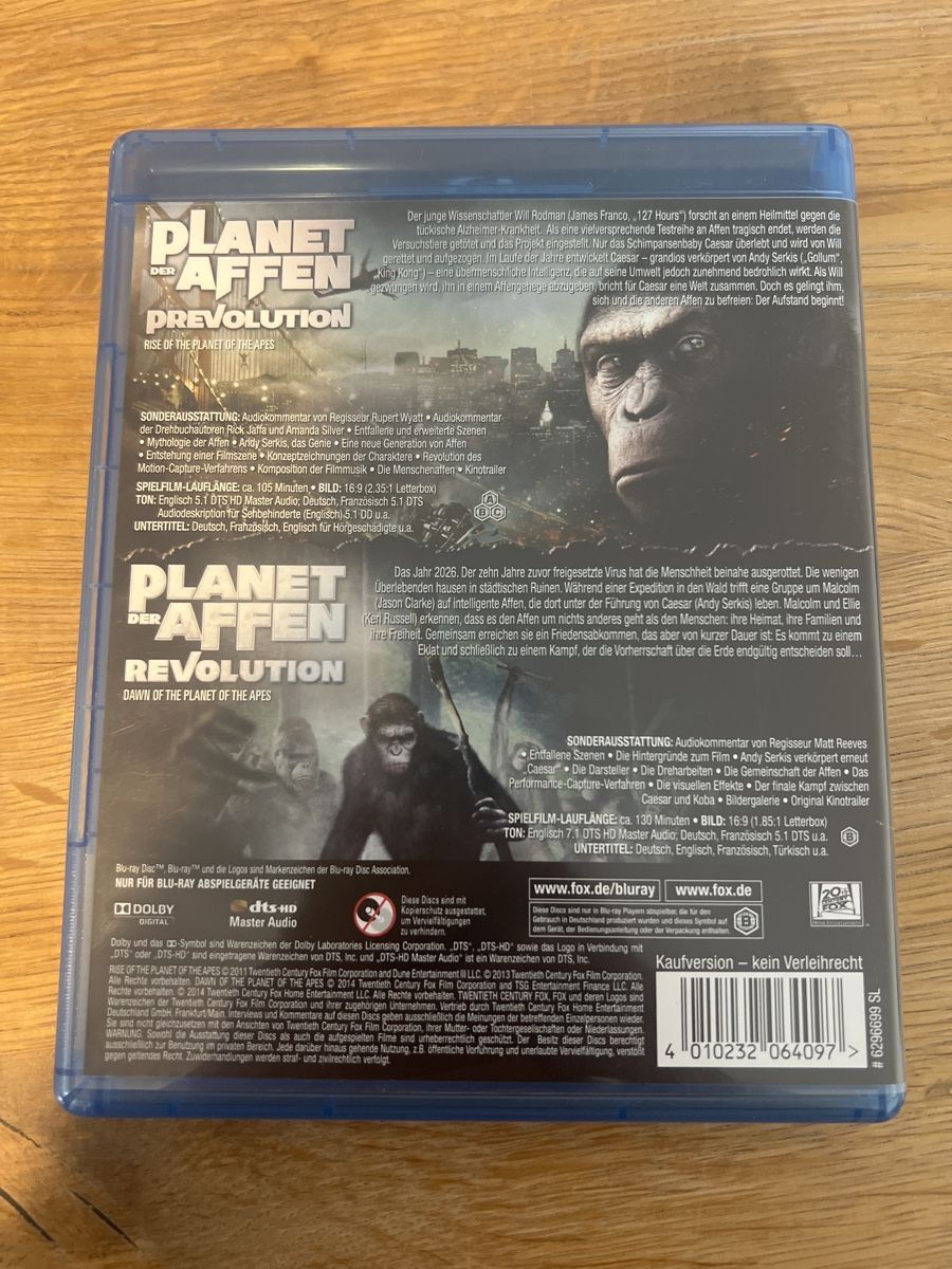 Tutti i DVDs: Planet der Affen - 2 Filme Blu-ray – Usato da Steffisburg venduto da balboa_76 1