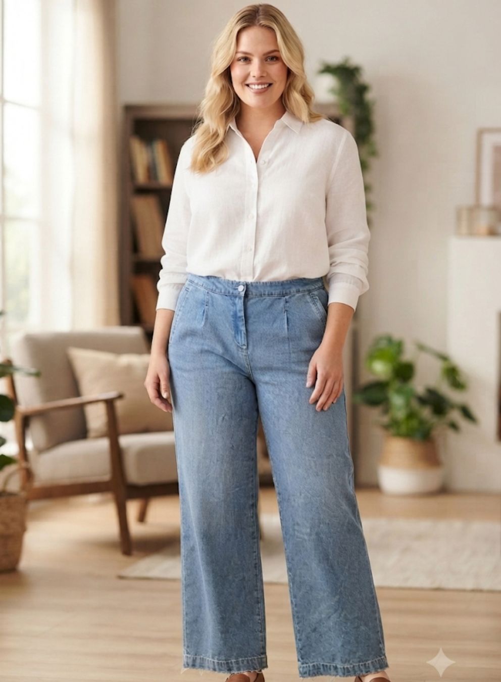 Sezane Jeans: Jean SEZANE large taille 46 bleu clair  – D'occasion à Niedergösgen par Eva2410