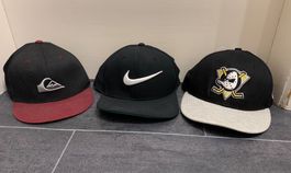 3 Caps: Nike, NHL Ducks, Quicksilver