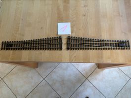 Modellbahn Spur 0, zwei Stück PECO Weichen (links, rechts).