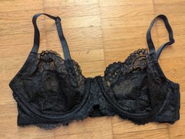 Schwarzer Spitzen BH, Grösse 75D, neuwertig, elegant