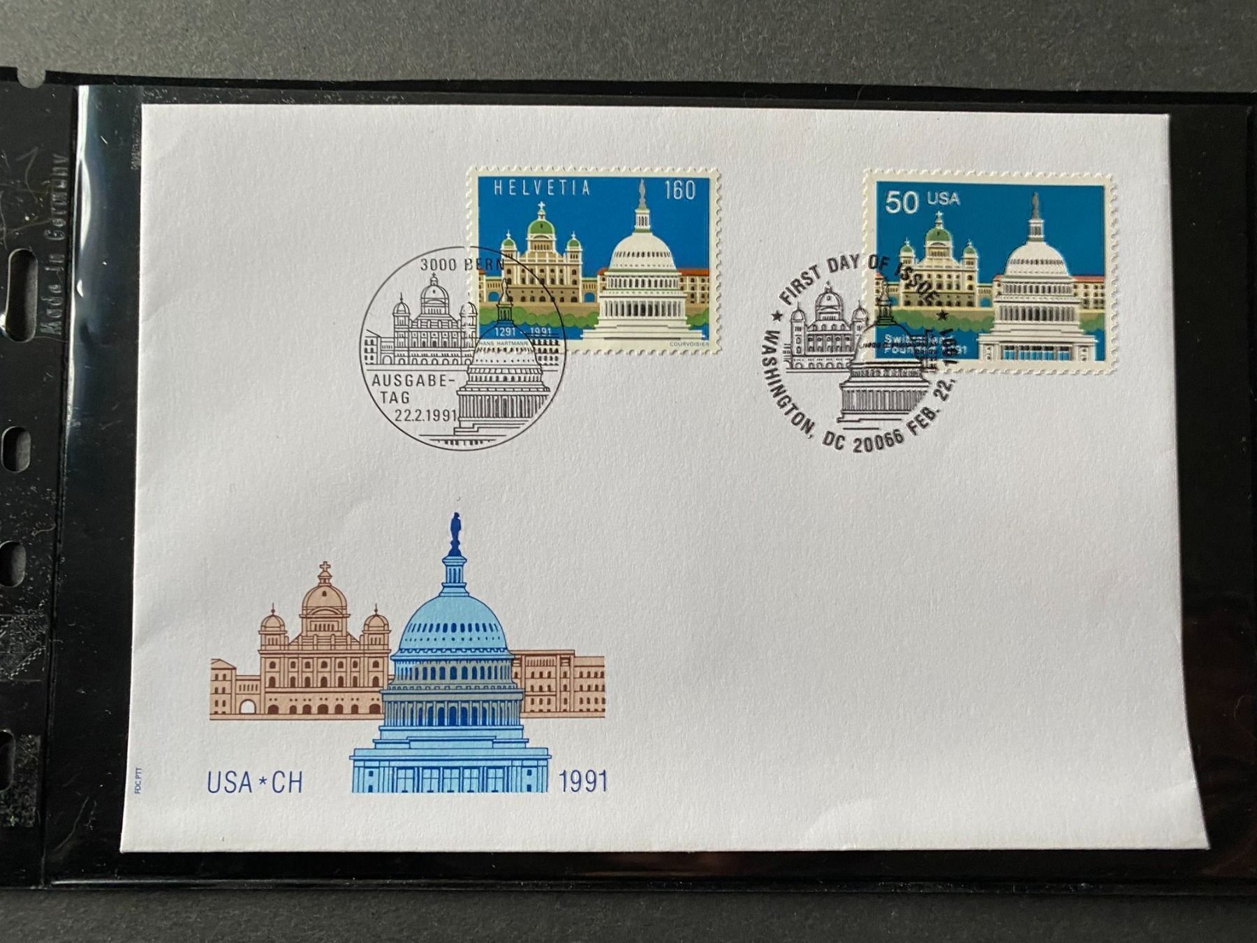 Tutti i francobolli: 1991, FDC, Gemeinschaftsausgabe CH-USA – Nuovo (secondo la descrizione) da Muri b. Bern venduto da Ricardoverkauf