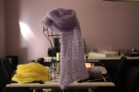 Elfen Feen Schal Mohair zartes lila Flieder Lavendel neu