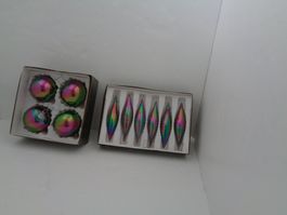 Christbaumschmuck 10-teilig Regenbogenfarben mundgeblasen