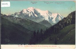 Le Mont Blanc vu de la Creusaz sur Salvan - Litho