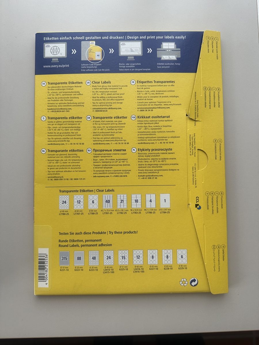Avery Zweckform Sticker: Avery Zweckform L7781-25 – Nuovo (secondo la descrizione) da Frick venduto da skiblitz 1