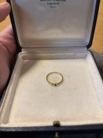 Feiner Vergoldeter Ring aus Silber mit Stein, Grösse 54,
