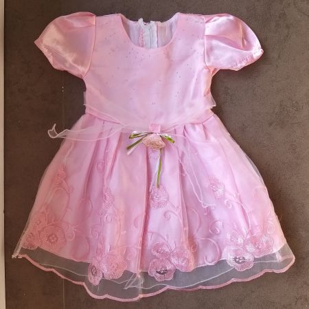 Robe rose pour fillette, broderies florales🌸 ...