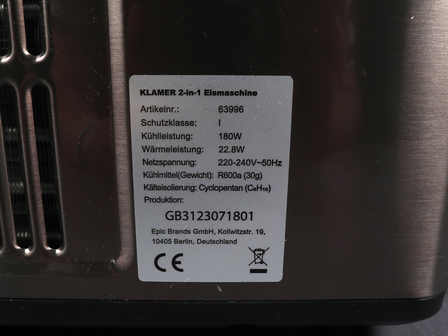 Appareils de cuisine: KLAMER 2 IN 1 Eismaschine – D'occasion à Steinen par Restwert_Steinen 6