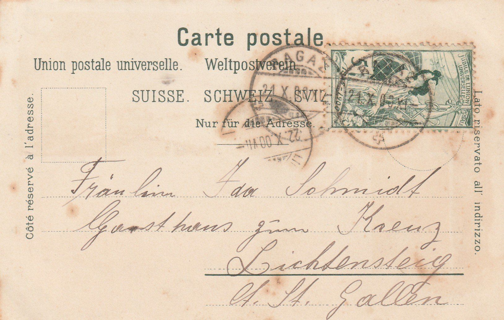 Cartoline postali: AK  Gruss aus Ragaz  Litho 1900 – Usato da Rupperswil venduto da Ema10 1