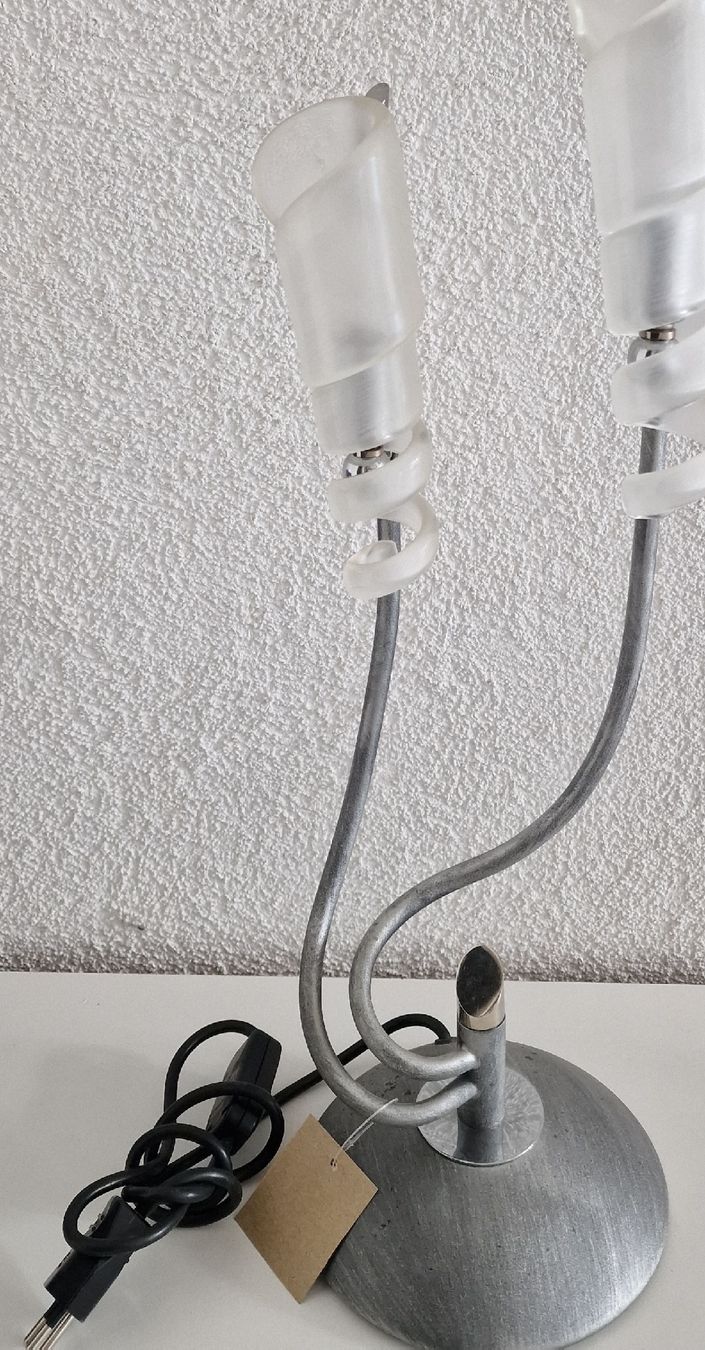 Lampade: Tischlampe Silber, Glas, Spirale – Usato da Werdenberg venduto da Siril1 1