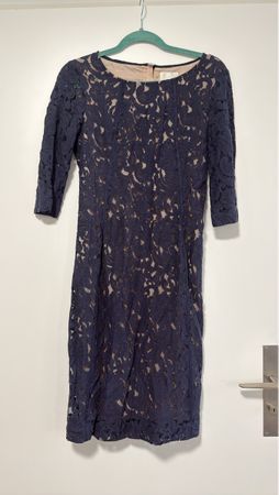 Elegant Navy Lace Dress, Perfect for Spring Events!