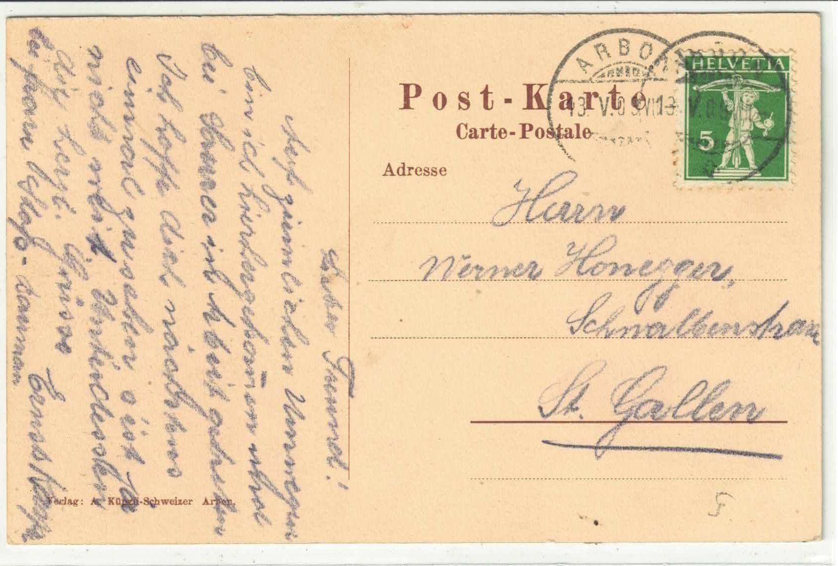 Cartoline postali: Arbon - Stadtpartie am See - Litho – Usato da Ettingen venduto da Kartenplanet 1