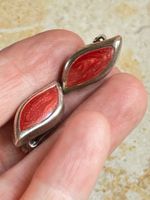 Rote Vintage Ohrclips, Clip Ohrringe