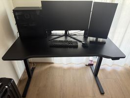 Computertisch schwarz höhenverstellbar gebraucht