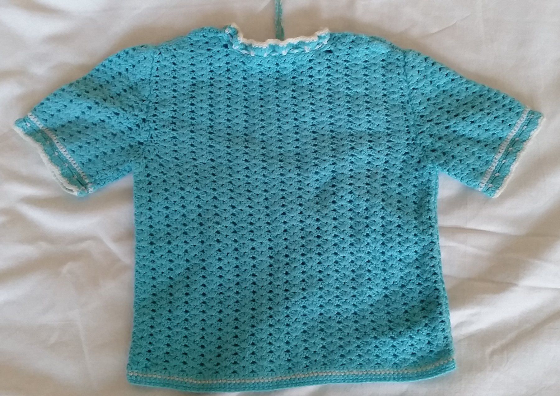 Maglioni & Felpe: Kinder Pullover gehäkelt türkis, weitere handgestrickte... – Usato da Herrliberg venduto da AlexandraBopp 1