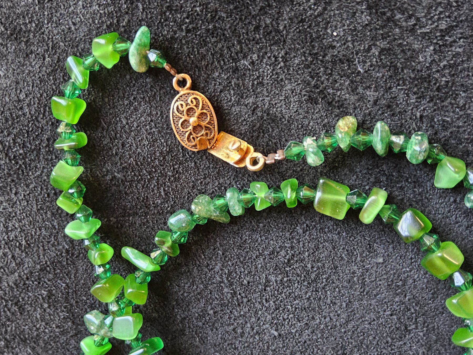 Catenine: Jadeite/Glas Collier Halskette mit Silber Verschluss – Usato da Zürich venduto da SciTec 6
