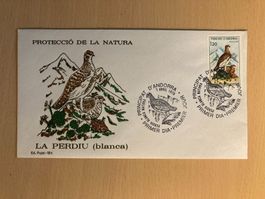 französisch Andorra 1979 illustrierter FDC Alpenschneehuhn
